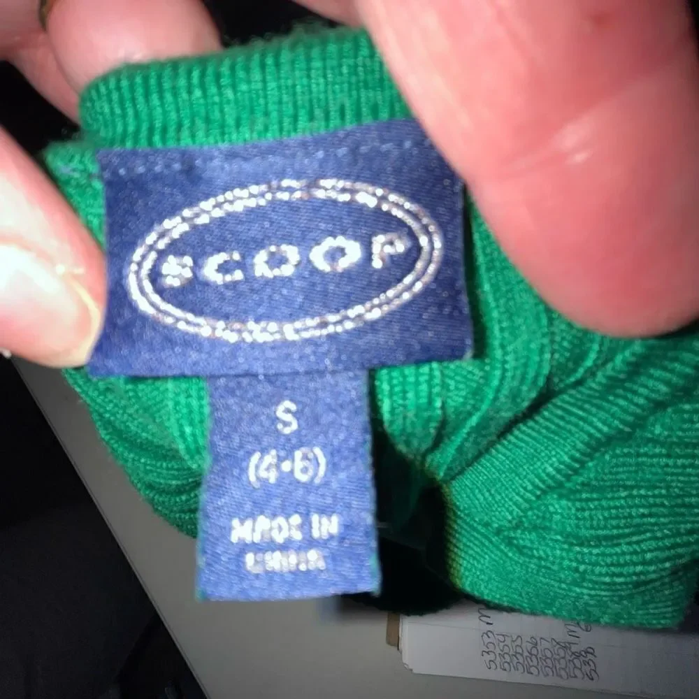 Scoop NYC‎ green 2-piece tank sweater & skirt set small 4-6